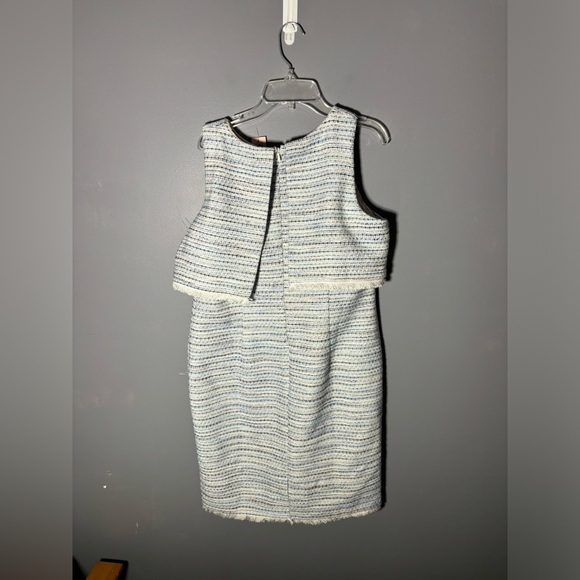 Ann Taylor Factory Striped Fringe Tweed Dress Womens Size 8P - Picture 2 of 5